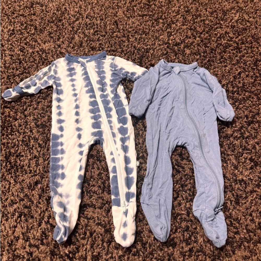 Kyte baby size newborn one piece zip up pjs-bundle of two